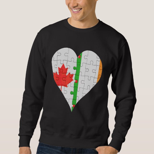 Sudadera Corazón de bandera irlandesa canadiense (Anverso)