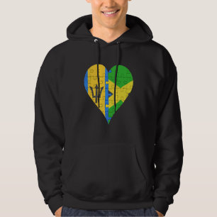 Sudadera Corazón de bandera jamaiquina de Barbados