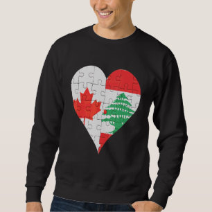 Sudadera Corazón de bandera libanesa canadiense