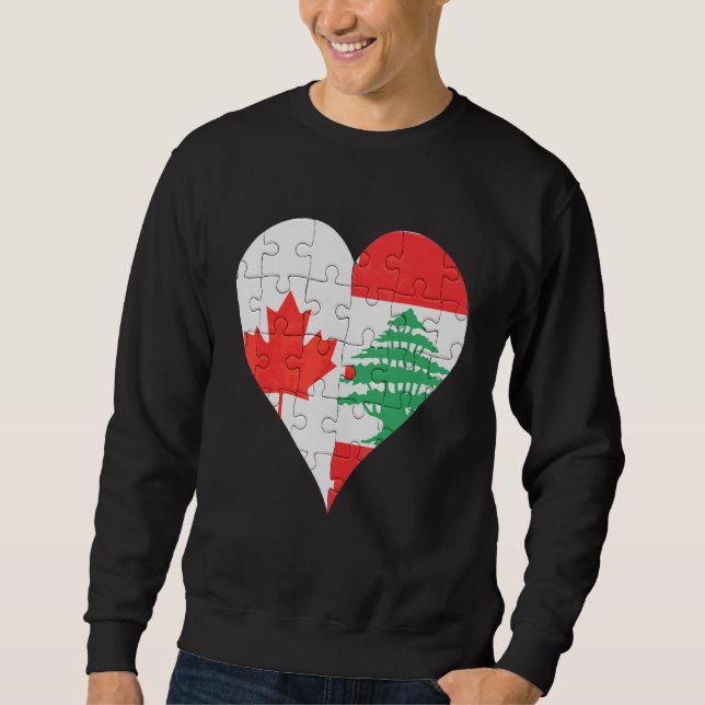 Sudadera Corazón de bandera libanesa canadiense (Anverso)
