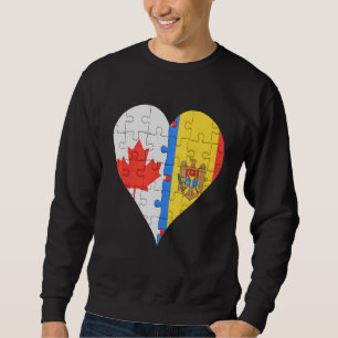 Sudadera Corazón de bandera moldava canadiense