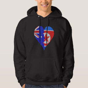 Sudadera Corazón de bandera norcoreana australiana