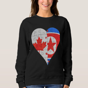 Sudadera Corazón de bandera norcoreana canadiense