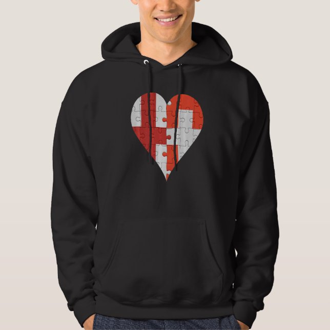 Sudadera Corazón de bandera suiza en inglés (Anverso)