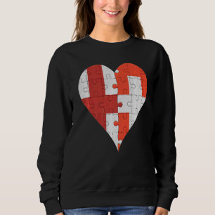 Sudadera Corazón de bandera suiza en inglés