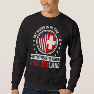 Sudadera Corazón de bandera suiza estadounidense de Suiza A