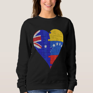 Sudadera Corazón de bandera venezolana australiana