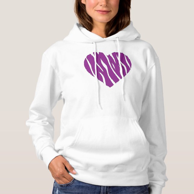 Sudadera Corazón de cebra morado (Anverso)