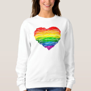 Sudadera Corazón de colores de arcoíris de SlipperyJoe gara
