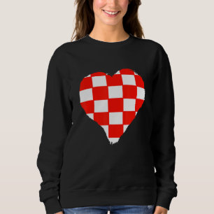Sudadera Corazón de Croacia Amor Orgullo Croata Bandera Cro