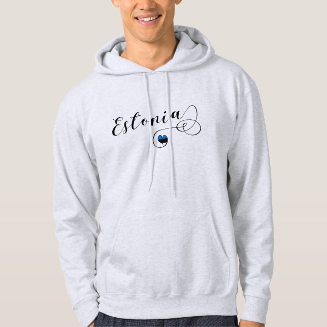 Sudadera Corazón de Estonia, Bandera de Estonia (Anverso)