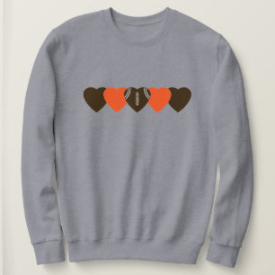 Sudadera Corazón de fanático del fútbol de Cleveland Oscuro