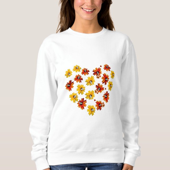 Sudadera Corazón de flores con mariposas (Anverso)