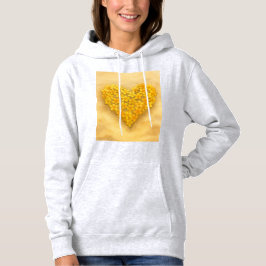sudadera corazón de flores en la arena 