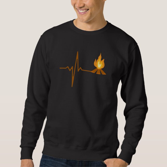 Sudadera Corazón de fogata Camping (Anverso)