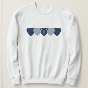 Sudadera Corazón de fútbol azul y plata oscuro