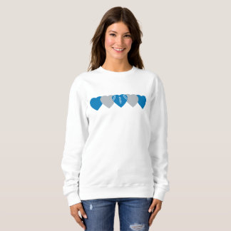 Sudadera Corazón de Fútbol Azul y Plateado
