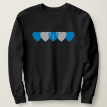 Corazón de Fútbol Azul y Plateado Oscuro