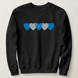 Sudadera Corazón de Fútbol Azul y Plateado Oscuro