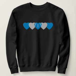 Sudadera Corazón de Fútbol Azul y Plateado Oscuro