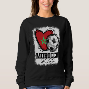 Sudadera Corazón de fútbol bandera de Marruecos Fútbol marr