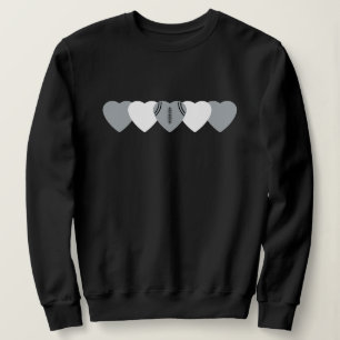 Sudadera Corazón de fútbol blanco y plateado oscuro