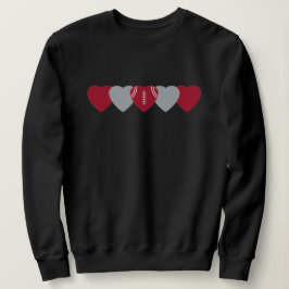 Sudadera Corazón de fútbol blanco y rojo oscuro