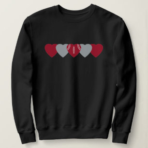Sudadera Corazón de fútbol blanco y rojo oscuro