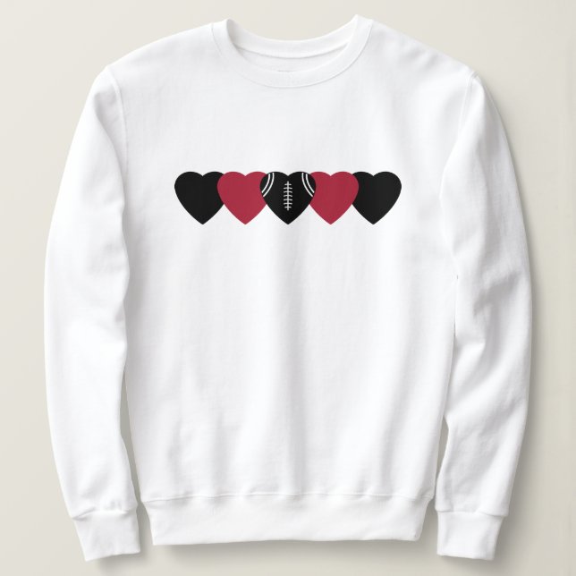Sudadera Corazón de fútbol negro y rojo (Anverso del diseño)