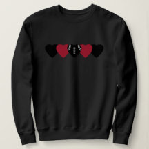 Corazón de fútbol negro y rojo
