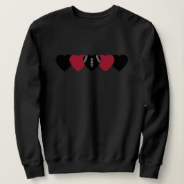 Sudadera Corazón de fútbol negro y rojo