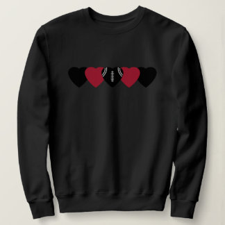 Sudadera Corazón de fútbol negro y rojo
