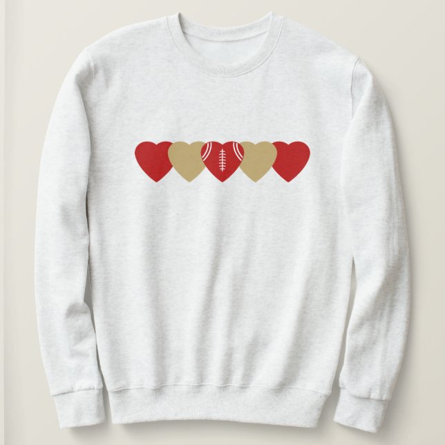 Sudadera Corazón de Fútbol Rojo y Dorado (Anverso del diseño)