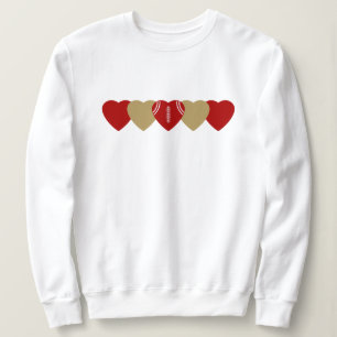 Sudadera Corazón de Fútbol Rojo y Dorado