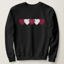 Corazón de Fútbol Rojo y Negro Oscuro