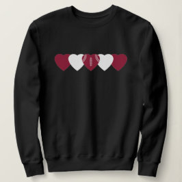 Sudadera Corazón de Fútbol Rojo y Negro Oscuro