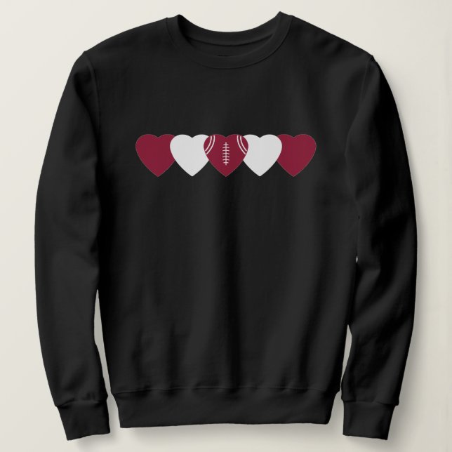 Sudadera Corazón de Fútbol Rojo y Negro Oscuro (Anverso del diseño)