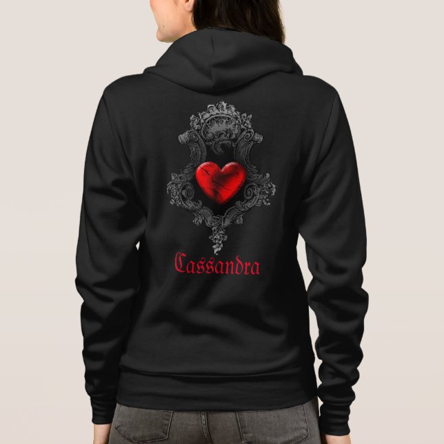 Sudadera Corazón de Gótico rojo personalizado (Reverso)