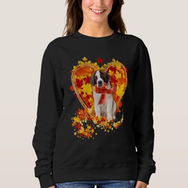 Sudadera Corazón de hojas de otoño Saint Bernard Scarf Cae (Anverso)