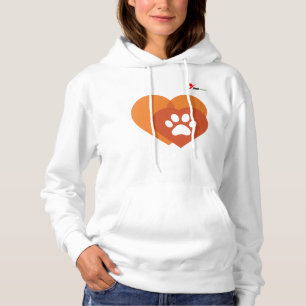 Sudadera Corazón de Huella de Pata Minimalista Moderno