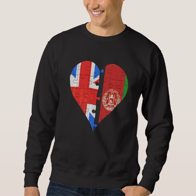 Sudadera Corazón de la bandera afgana británica (Anverso)