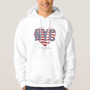 Sudadera Corazón de la bandera americana de NYC