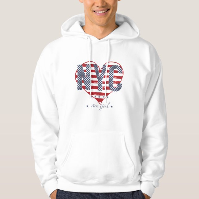 Sudadera Corazón de la bandera americana de NYC (Anverso)