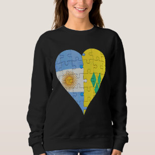 Sudadera Corazón de la bandera argentina de San Vicente