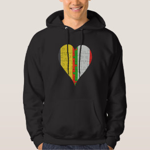 Sudadera Corazón de la bandera belga italiana