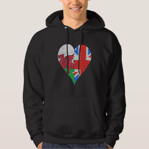 Sudadera Corazón de la bandera británica galesa