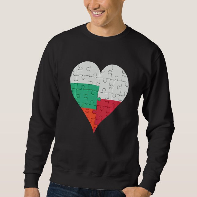 Sudadera Corazón de la bandera búlgara de Polonia (Anverso)
