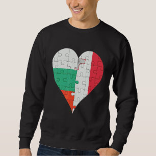 Sudadera Corazón de la bandera búlgara maltesa