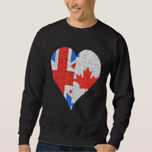 Sudadera Corazón de la bandera canadiense británica 1