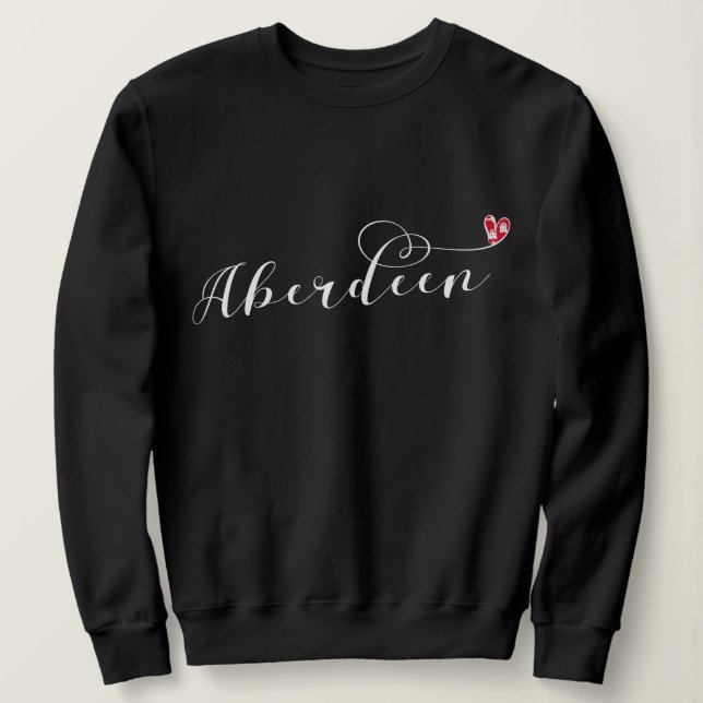 Sudadera Corazón de la Bandera de Aberdeen, Aberdonia (Anverso del diseño)